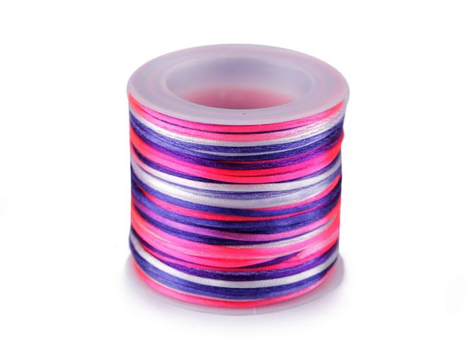 Satinschnur Ø1 mm Regenbogen blau